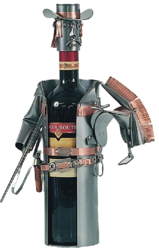 Metalowa figurka-Stojak cowboy z siodłem