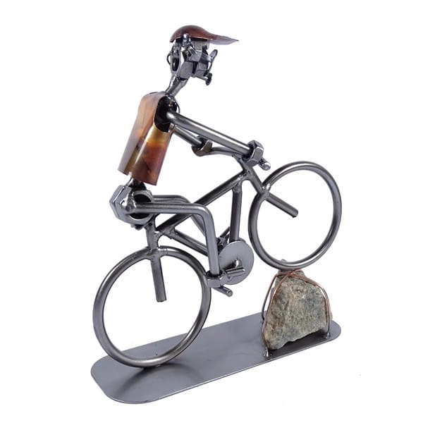 Metalowa figurka kolarz MTB