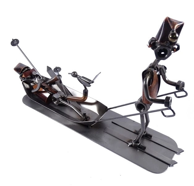 Metalowa figurka Narciarz ratownik