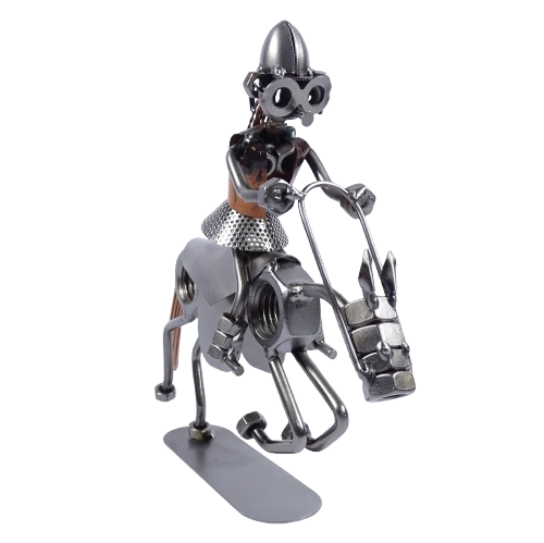 Figurka kobiety na koniu podczas galopu