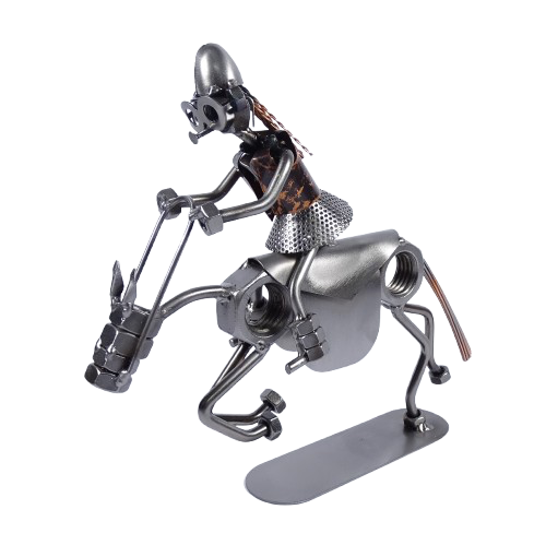 Figurka kobiety na koniu podczas galopu