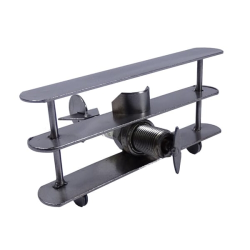 Metalowy model samolotu trójpłatowiec