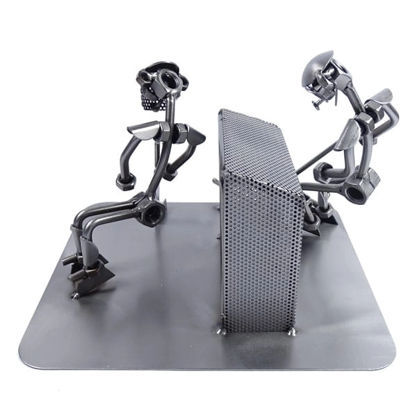 Metalowa figurka Hokej przy bramce.