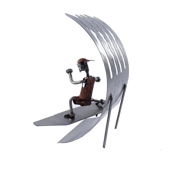 Metalowa figurka Surfing na fali