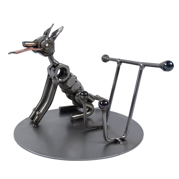 Metalowa figurka-Stojak na telefon Piesek