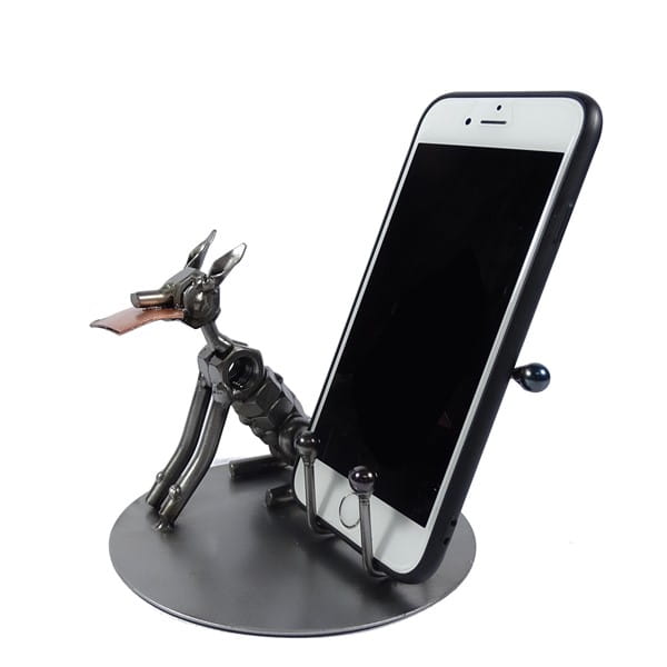 Metalowa figurka-Stojak na telefon Piesek