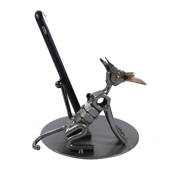 Metalowa figurka-Stojak na telefon Piesek