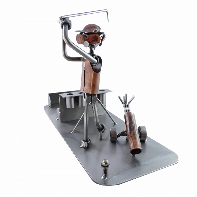 Metalowy przybornik golfista z zamachem