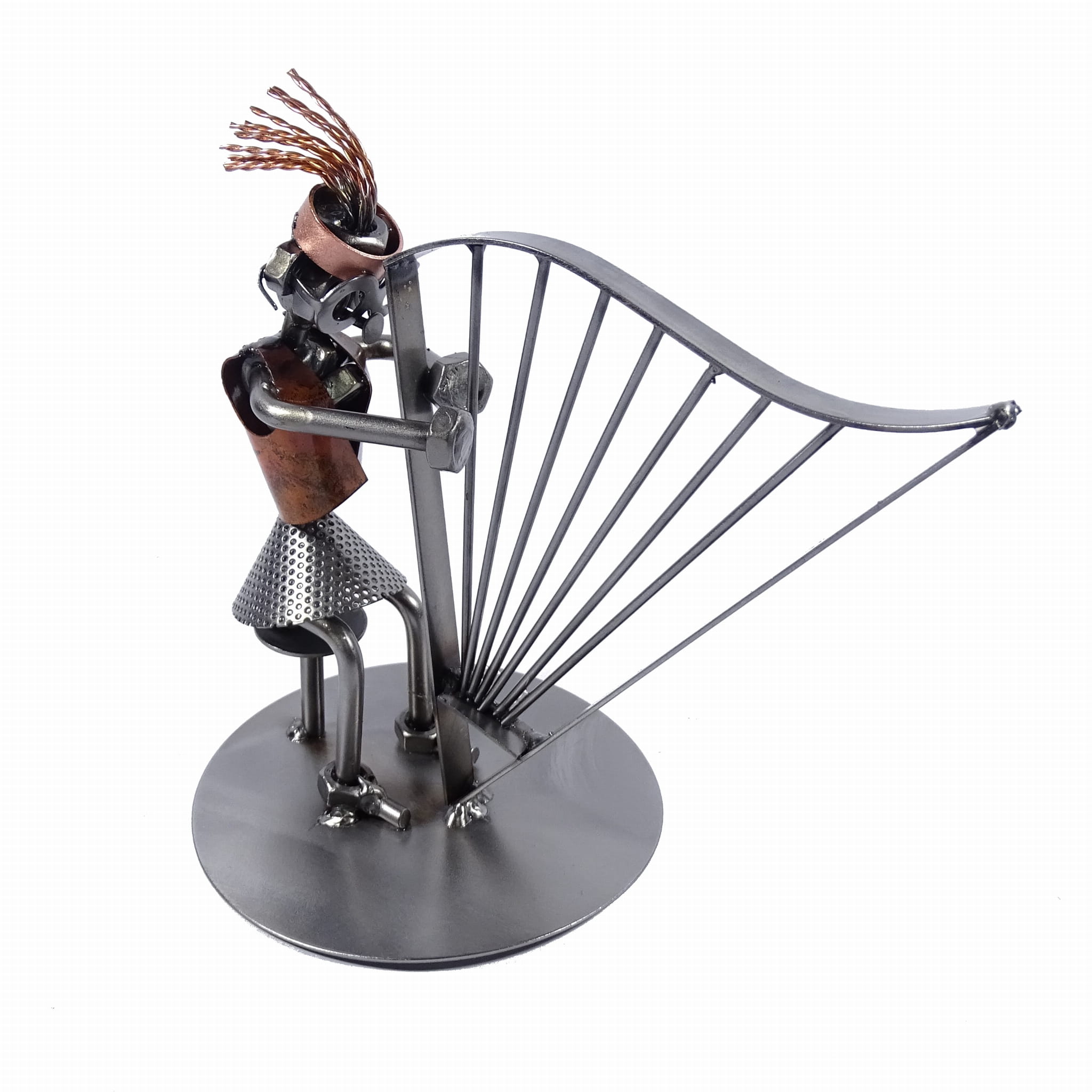 Metalowa figurka Harfa