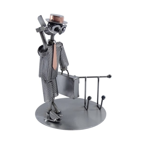 Metalowa figurka-Stojak na telefon Biznesmen