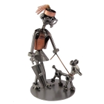 Metalowa figurka Pani z psem