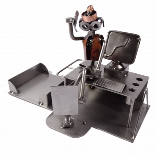 Metalowa figurka Przybornik sekretarka