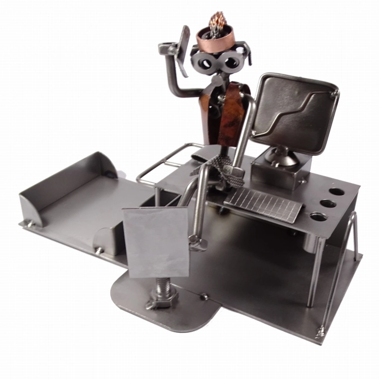 Metalowa figurka Przybornik sekretarka