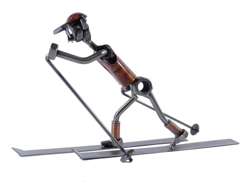 Metalowa figurka Narciarz biegowy