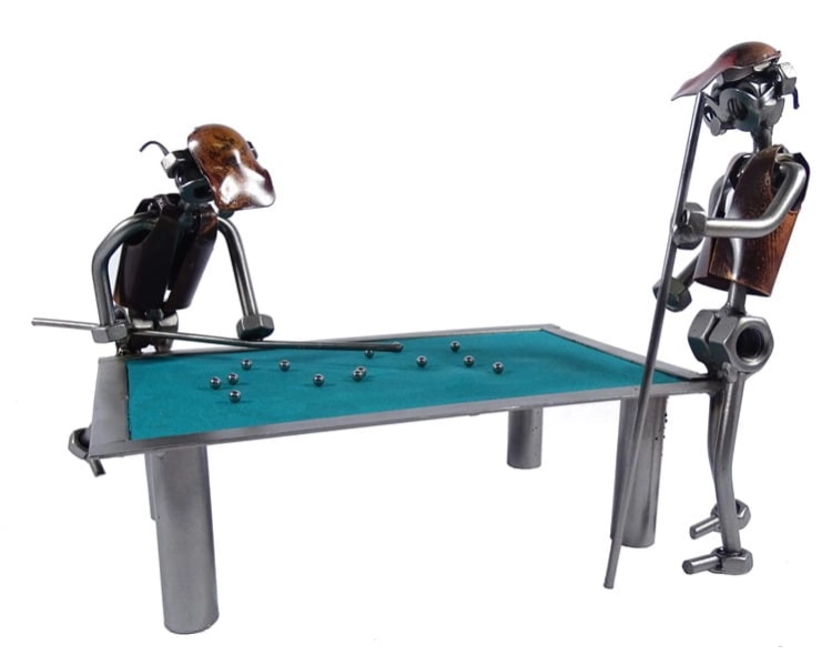 Metalowa figurka Bilard