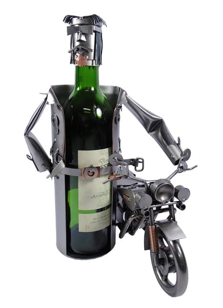 Stojak na wino- motor harley.