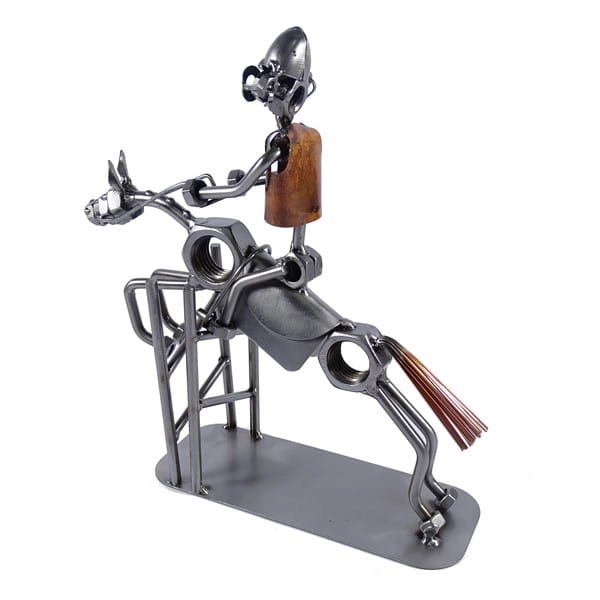 Metalowa figurka Jeździec z przeszkodą