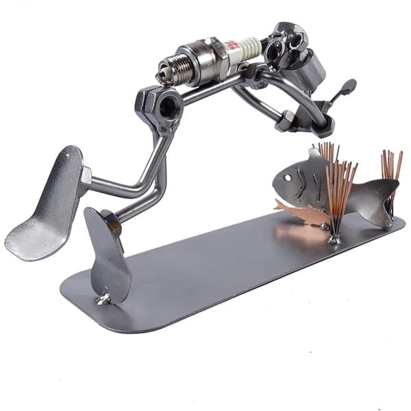 Metalowa figurka Nurek z rybką