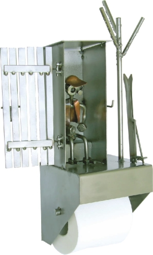 Metalowa figurka Narciarz na WC