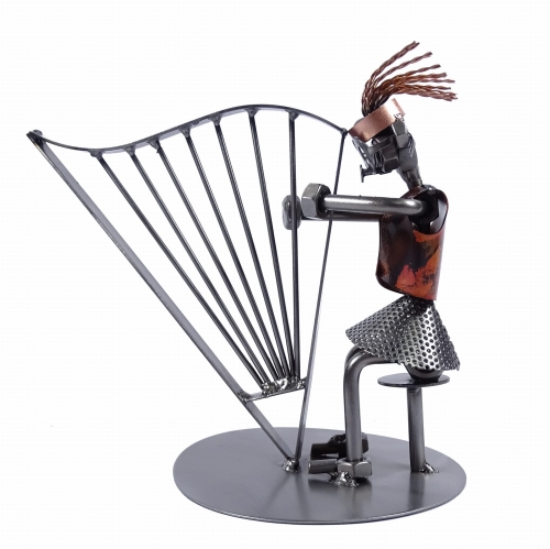 Metalowa figurka Harfa