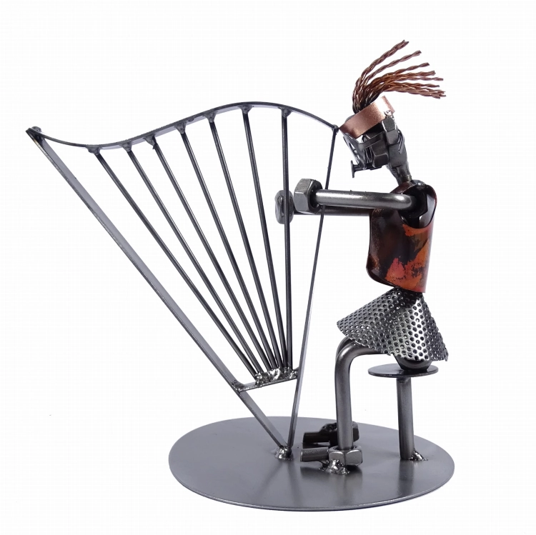 Metalowa figurka Harfa