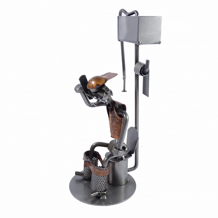Metalowa figurka WC telefon