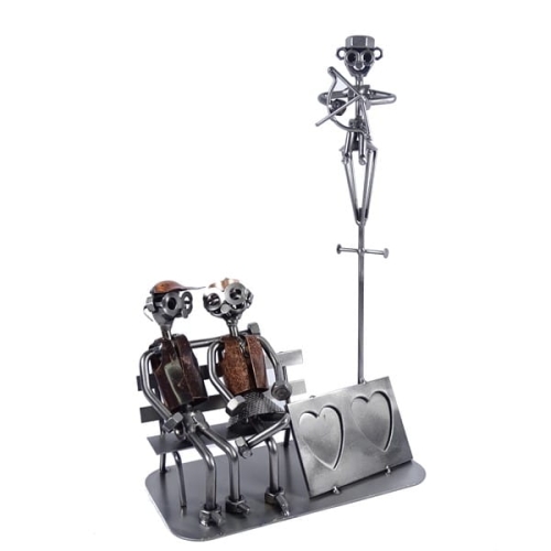 Metalowa figurka Zakochani na ławce