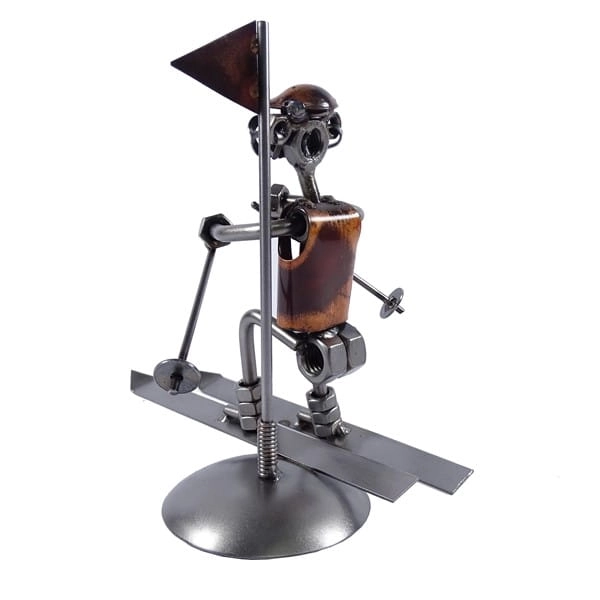 Metalowa figurka Narciarz slalom