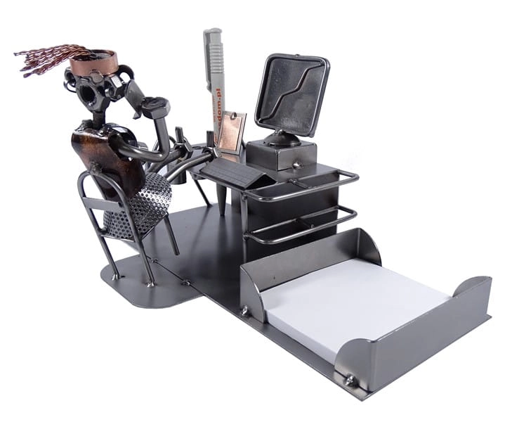 Metalowa figurka Przybornik sekretarka