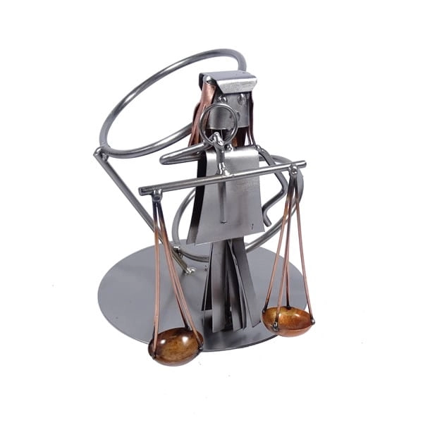 Metalowa figurka-Stojak na wino Waga