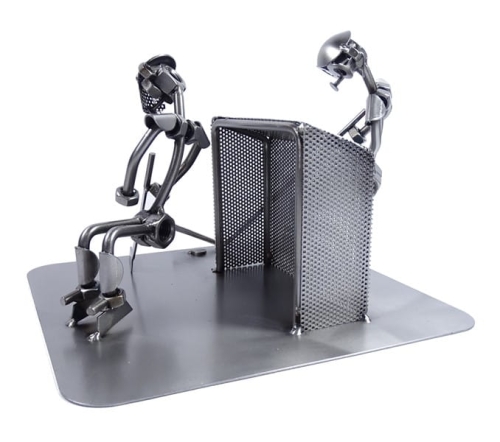 Metalowa figurka Hokej przy bramce.