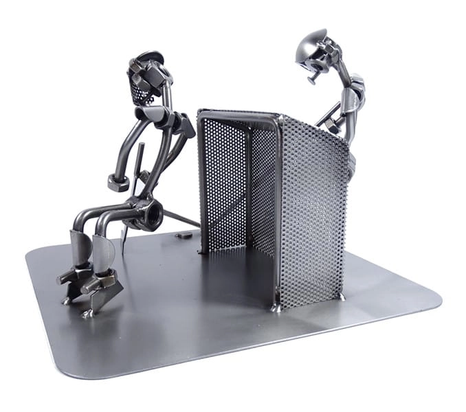 Metalowa figurka Hokej przy bramce.