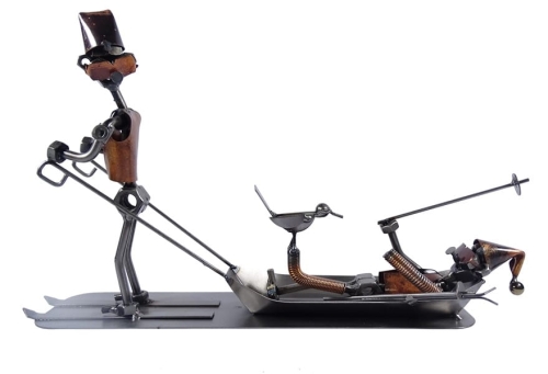 Metalowa figurka Narciarz ratownik