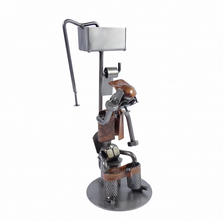 Metalowa figurka WC telefon