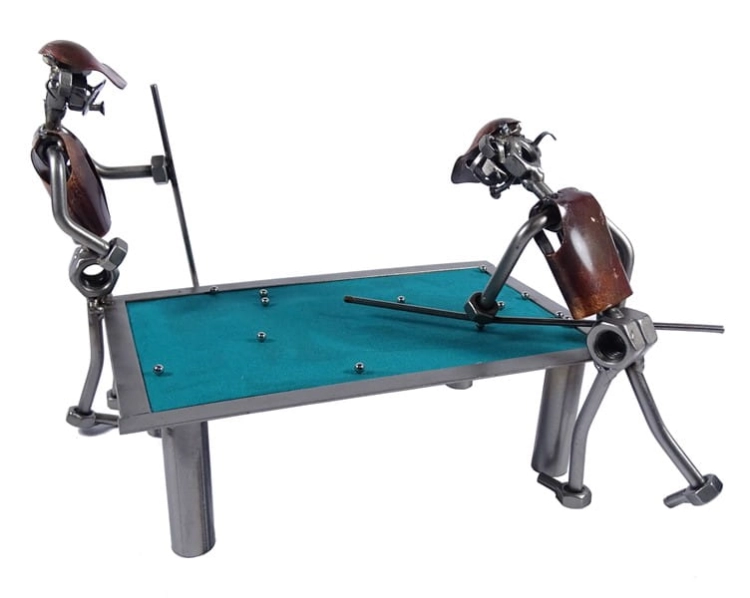 Metalowa figurka Bilard