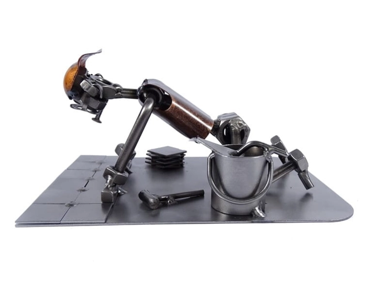 Metalowa figurka Glazurnik. Prezent dla fachowca