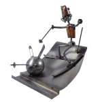 Metalowa figurka Narciarz kula śniegowa