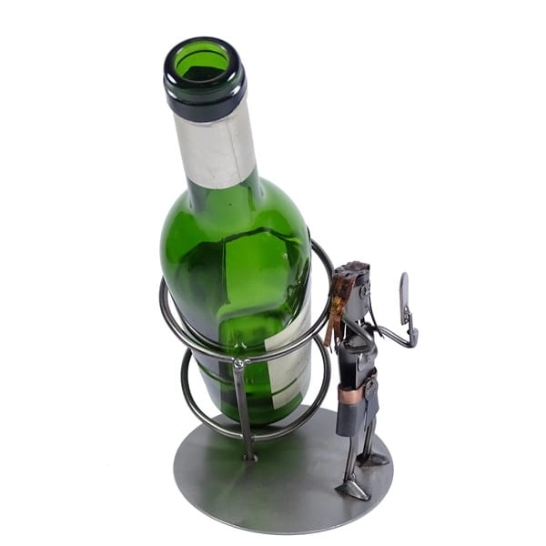 Metalowa figurka-Stojak na wino Panna