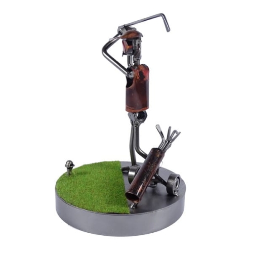 Metalowa figurka Golfista z zamachem