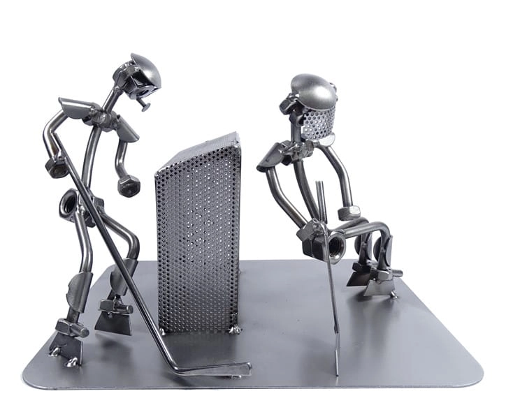 Metalowa figurka Hokej przy bramce.