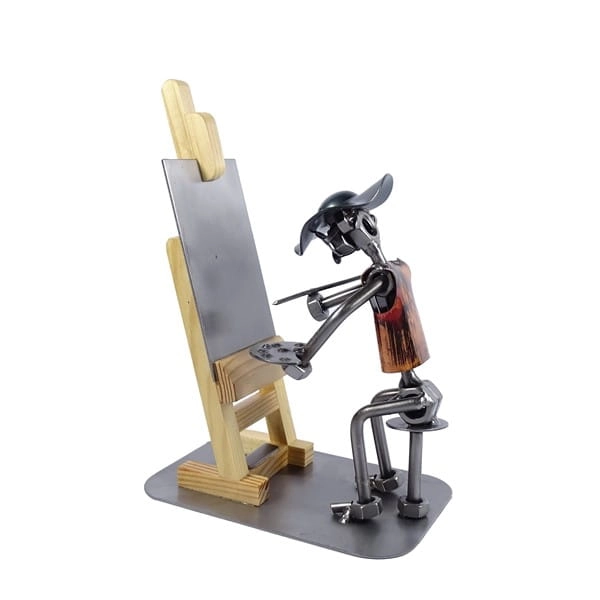 Metalowa figurka Malarz