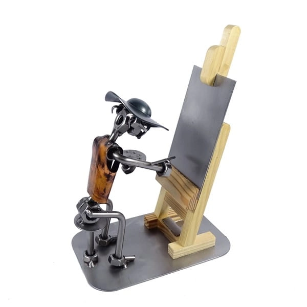 Metalowa figurka Malarz