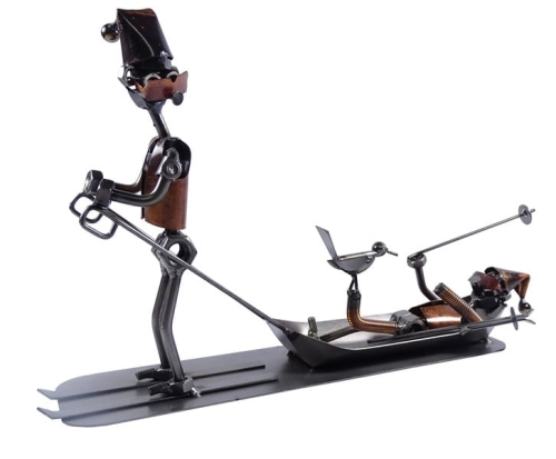 Metalowa figurka Narciarz ratownik
