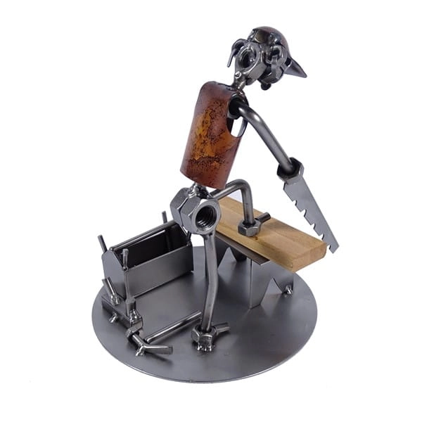 Metalowa figurka Stolarz