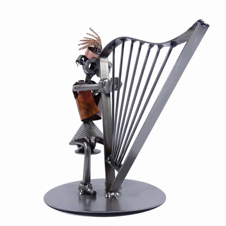 Metalowa figurka Harfa