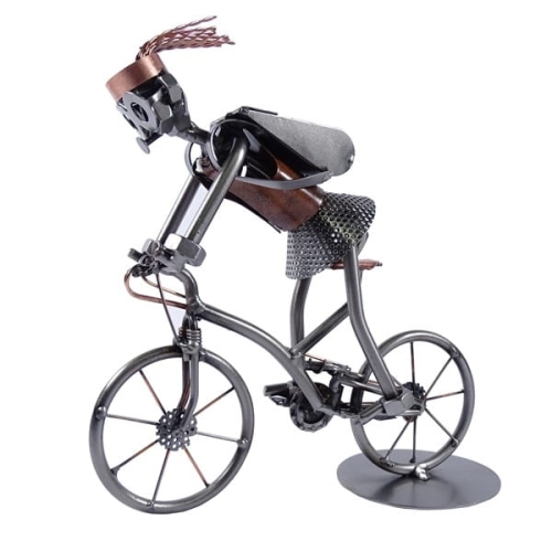 Metalowa figurka Rowerzystka