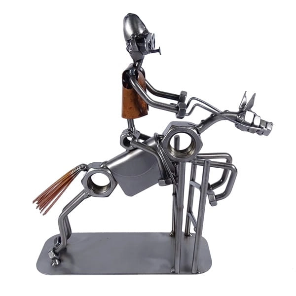 Metalowa figurka Jeździec z przeszkodą