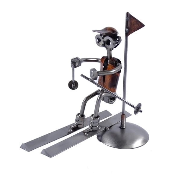 Metalowa figurka Narciarz slalom