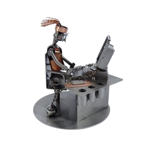 Metalowa figurka Pracoholiczka