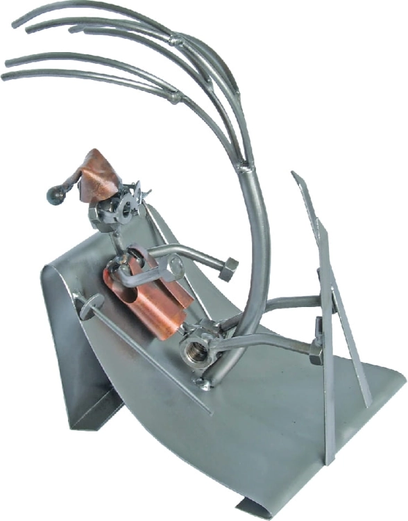 Metalowa figurka Narciarz z drzewem